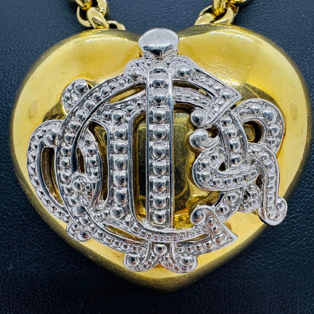 ✨Dior✨希少✨旧ロゴ✨モノグラム✨シルバーゴールド✨3Dハート✨ネックレス✨