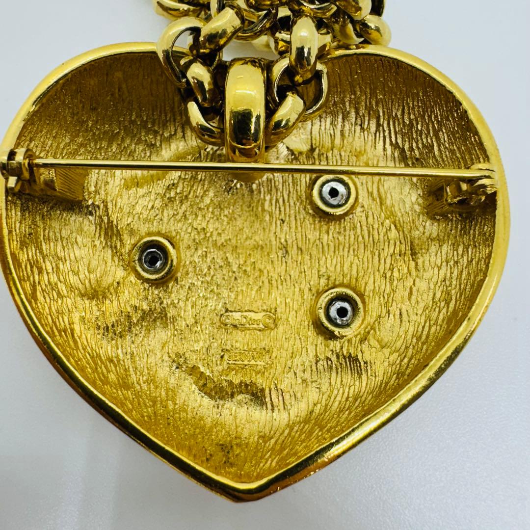 ✨Dior✨希少✨旧ロゴ✨モノグラム✨シルバーゴールド✨3Dハート✨ネックレス✨