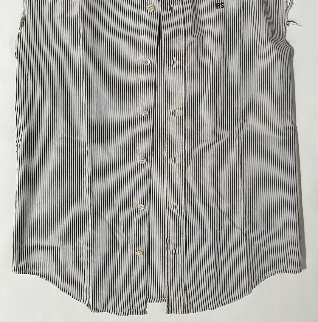 難あり 48 raf simons 2003SS ストライプ ノースリーブシャツ