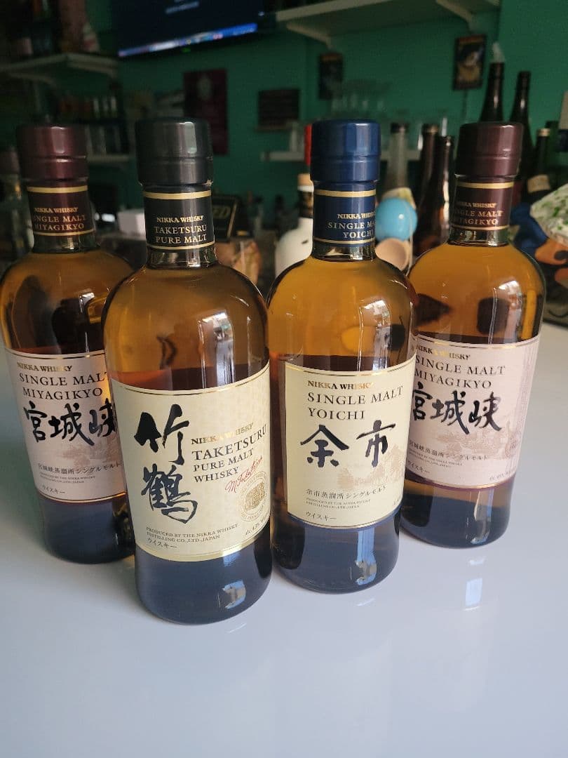 ニッカウヰスキー竹鶴ピュアモルト 宮城峡、余市 シングルモルト 4本セット