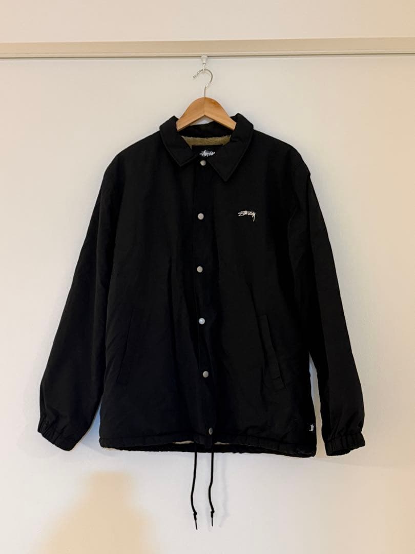 STUSSY ステューシー コーチジャケット メンズL フェイクファー裏地 美品
