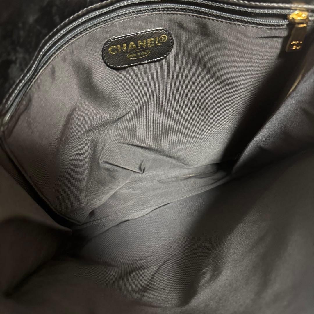 【美品】CHANEL シャネル ショルダーバッグ ココマーク 総柄 レザー 黒