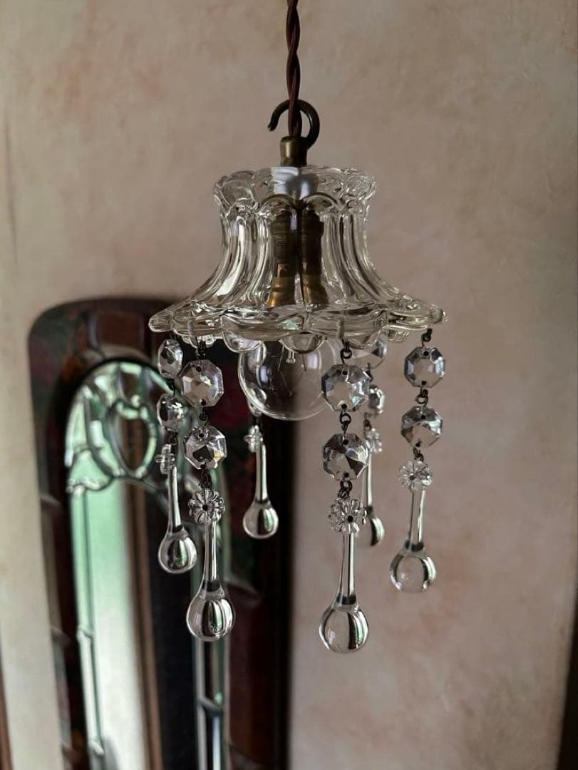 希少＊ 1920年代 フランス アンティーク 大きな可愛いお花のミニシャンデリア