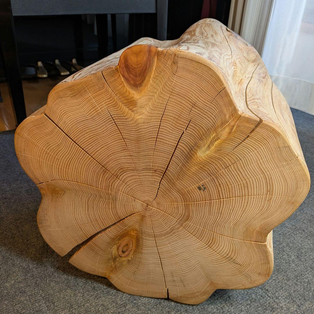 天然ヒバ　切り株　丸太　椅子　テーブル　高さ約33㎝