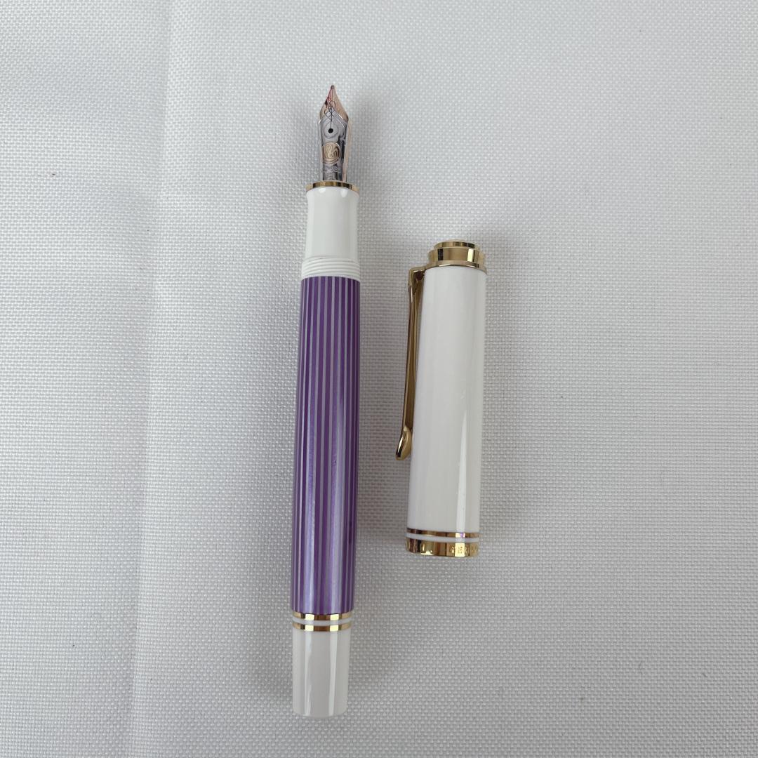 美品☘️ ペリカン スーベレーンM600バイオレット/ホワイト 万年筆