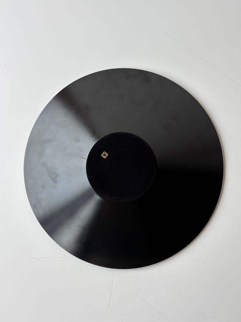 輪島塗漆器⭐︎黒と金のストライプ模様の大皿