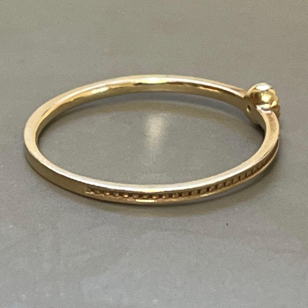 ete YG 10K 0.03ct ダイヤモンド 11号 リング　ミルグレイン