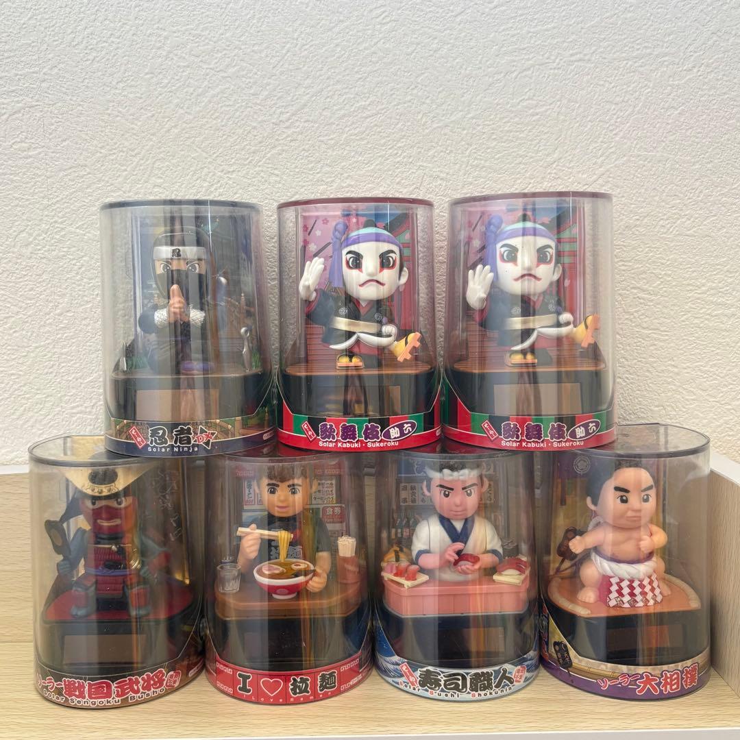 人形の久月 ソーラー招き 7点セット 忍者 歌舞伎 寿司 ほか