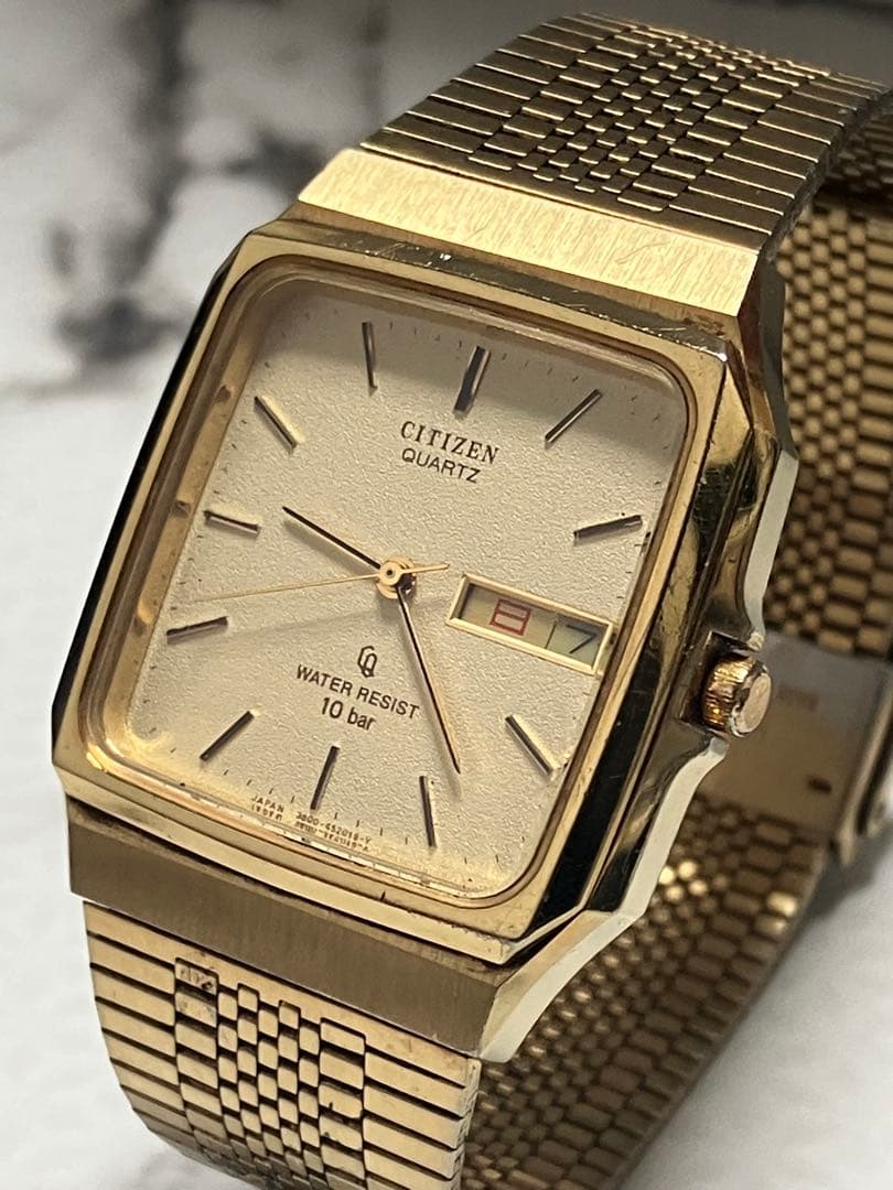 ★CITIZEN スクエア(角型)。1980年代前後製造。ヴィンテージ。動作品。