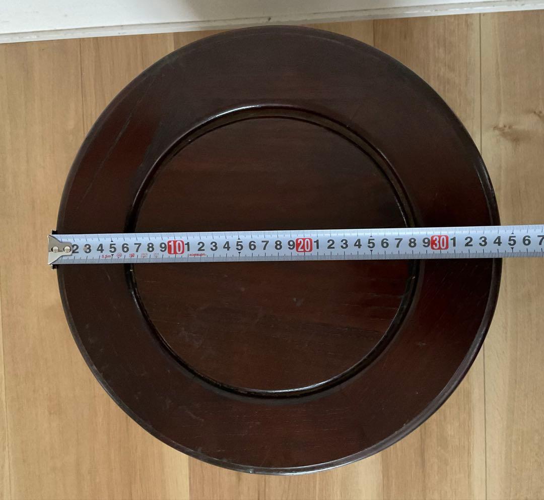 李朝家具　丸型スツール　蝶　蝶番　小引き出し付き　収納　椅子　サイドテーブル