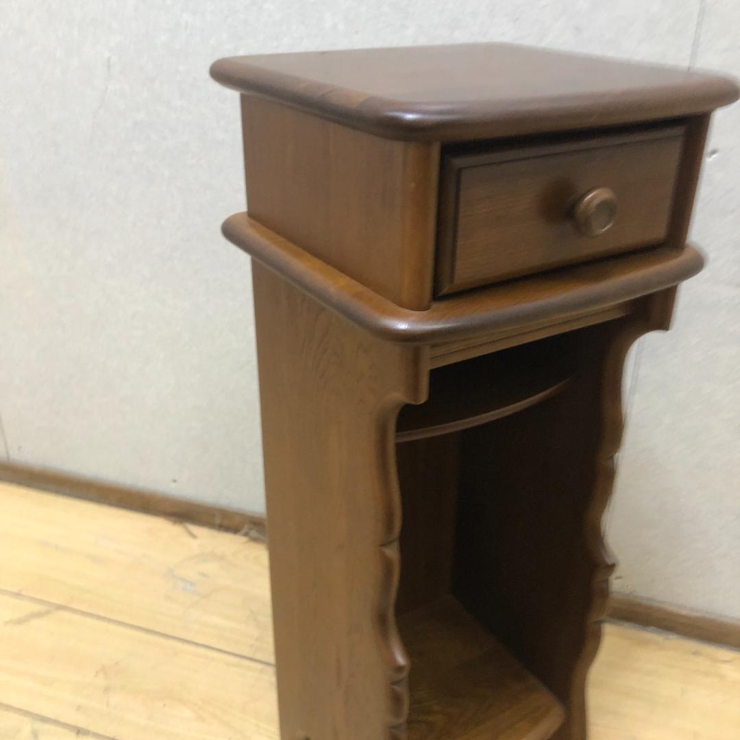 美品 カリモク 電話台 オールドカリモク アンティーク 88192-1-③