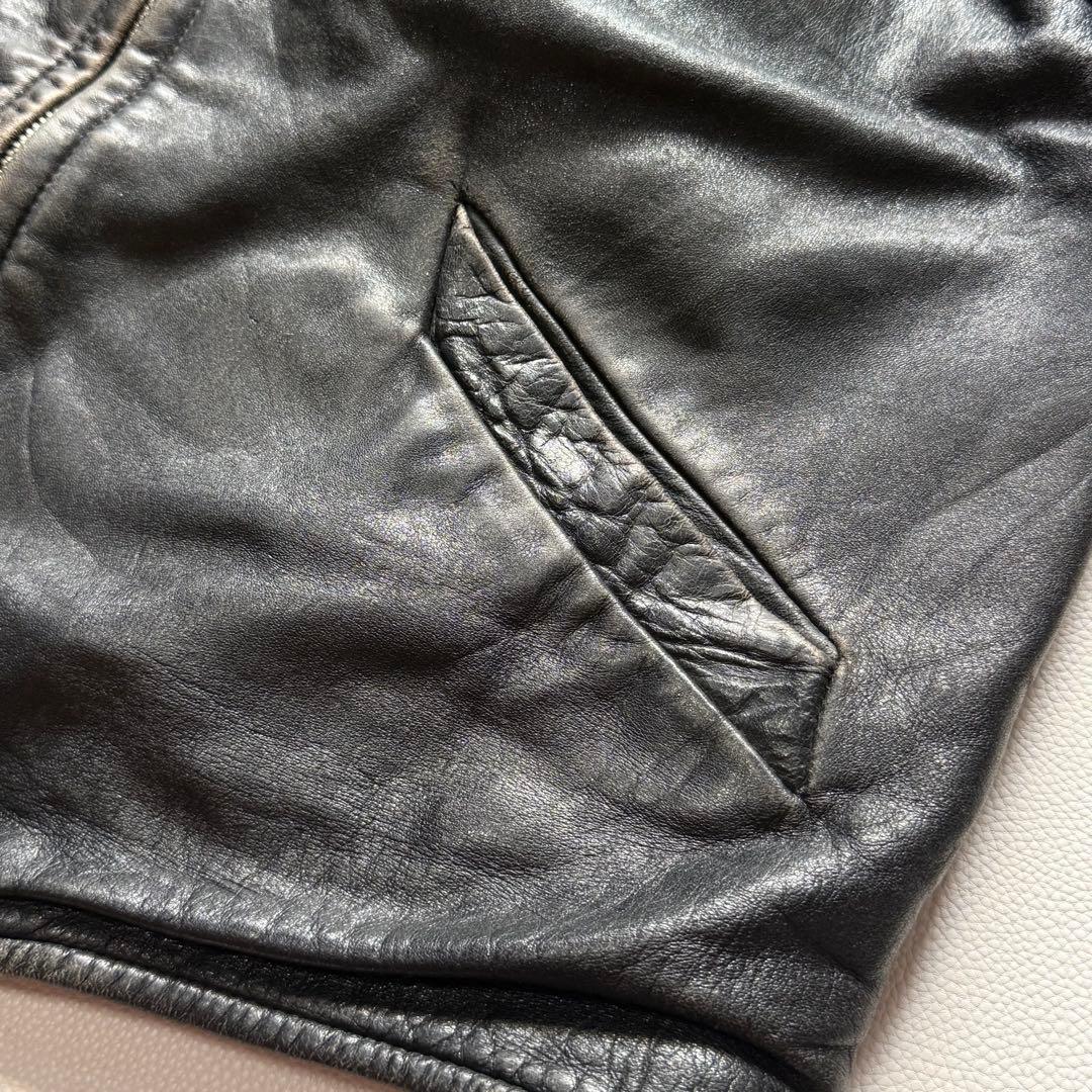 40s 50s モーターサイクルジャケット コの字留めWICOジップ