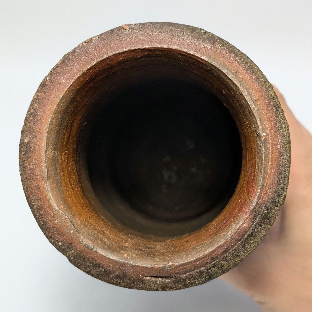 人間国宝 藤原啓 備前焼 擂座花入 共箱共布 花器 花瓶 フラワーベース 華道具