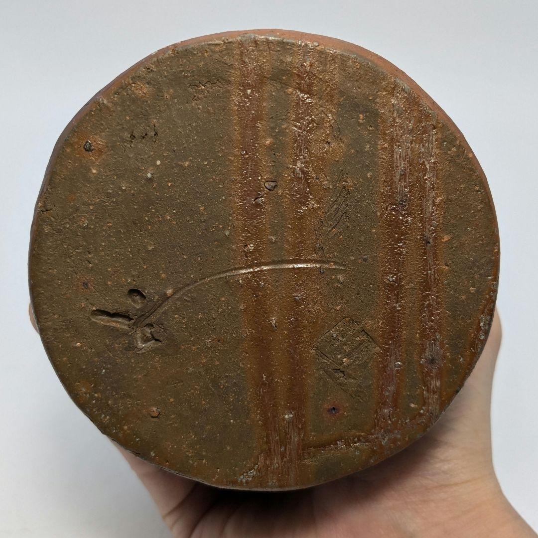 人間国宝 藤原啓 備前焼 擂座花入 共箱共布 花器 花瓶 フラワーベース 華道具