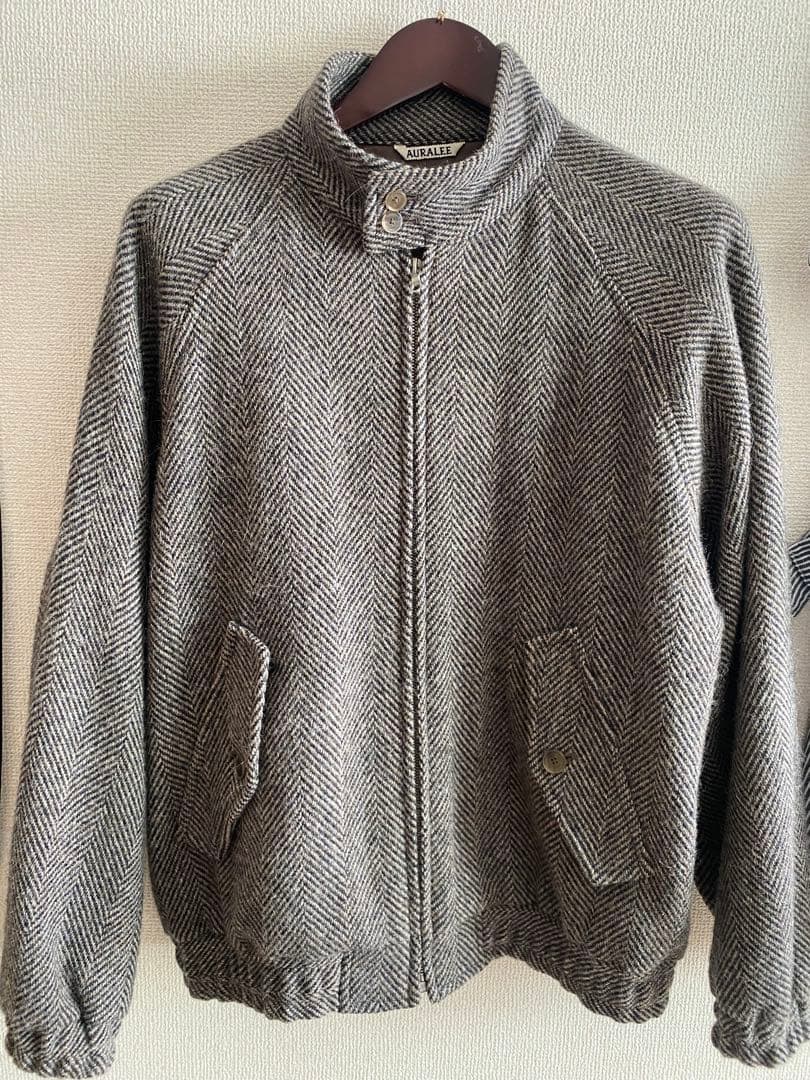 Auralee LAMA SHETLAND WOOL ツイードブルゾン