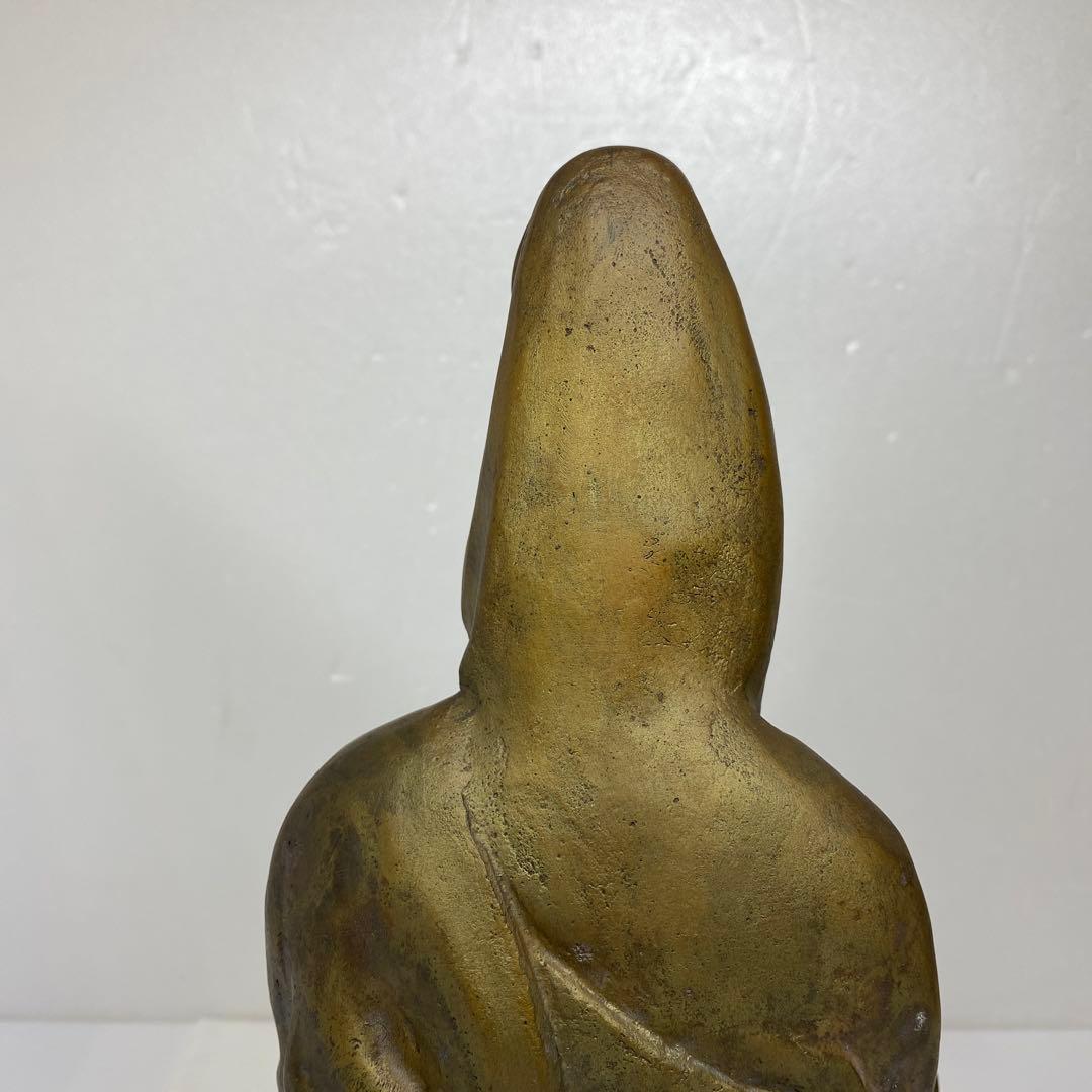 関口充　ブロンズ　白衣観音像　6113g トコエ　東さ7-0621①