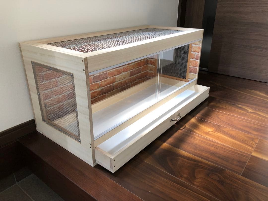 新品　木製ケージ　引出し付　ハリネズミ　ハムスター　小動物　カスタムベースに！