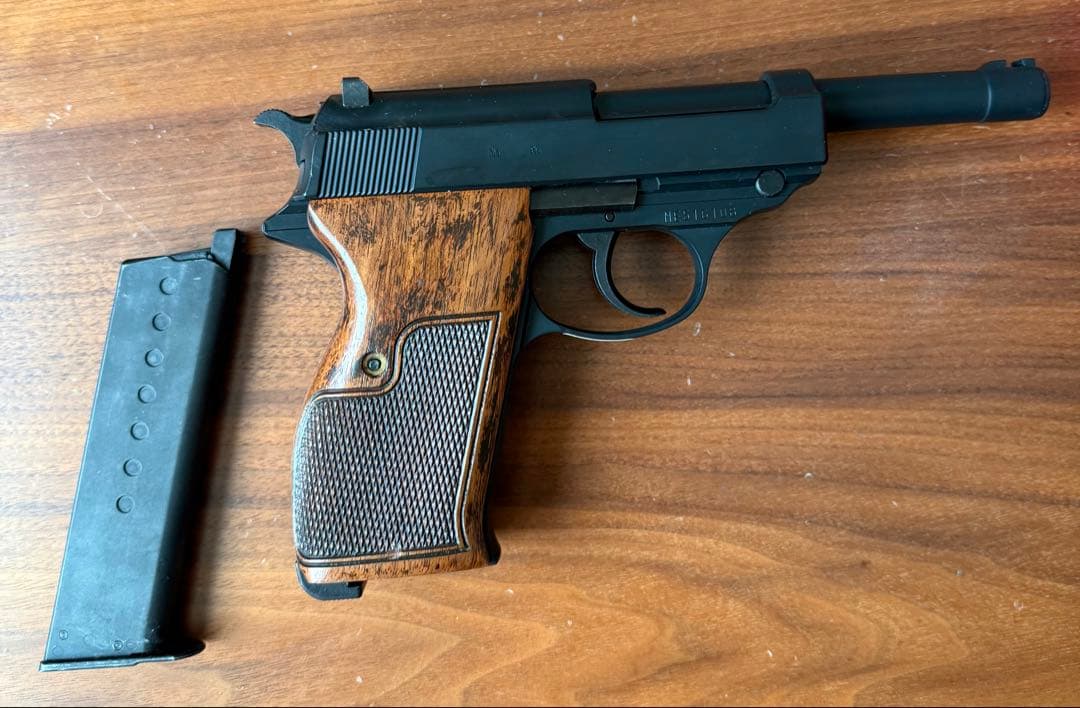 マルゼン　ワルサーP38 ブラック　ガスブローバック　ウッドグリップ