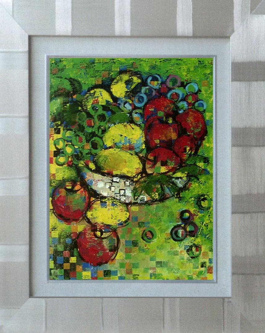 油絵 菅家令子 絵 絵画 インテリア uF6-060103 静物 果物