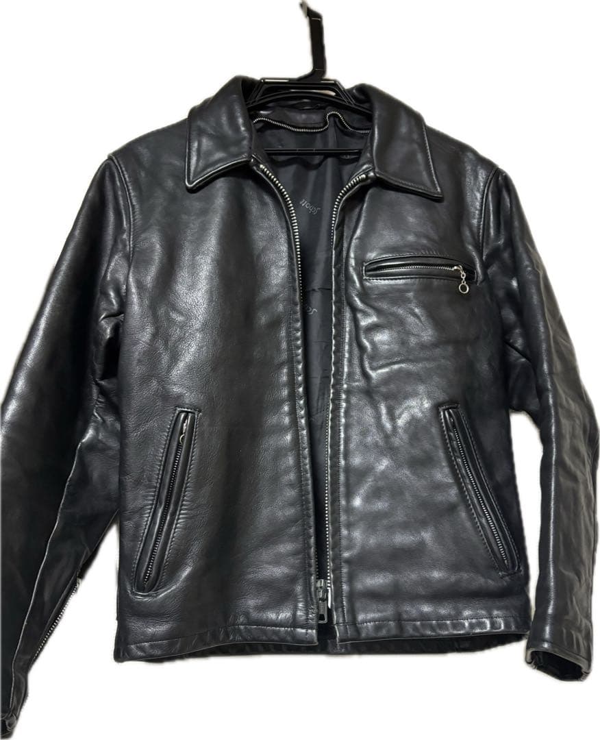 希少 Schott 米国製シングルライダース36 短丈 深水光太レザージャケット