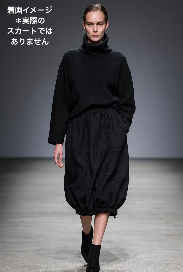 美品　y's バルーン スカート　ストライプ　ウール　ウエストゴム　ジョガー