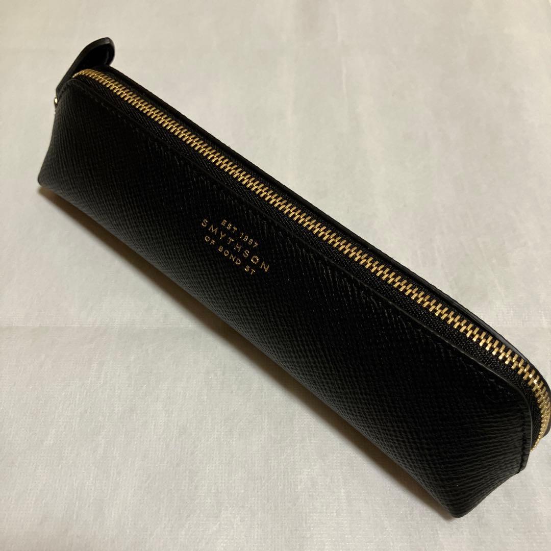 【未使用】SMYTHSON ペンシルケース　ペンケース　レザー　ブラック