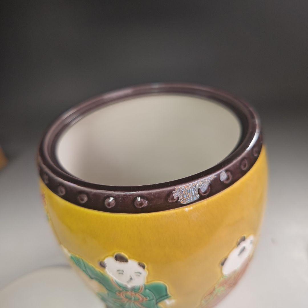 ウ272 水指『中村翠嵐』『古代黄交趾　太鼓　水指　共箱』茶道具