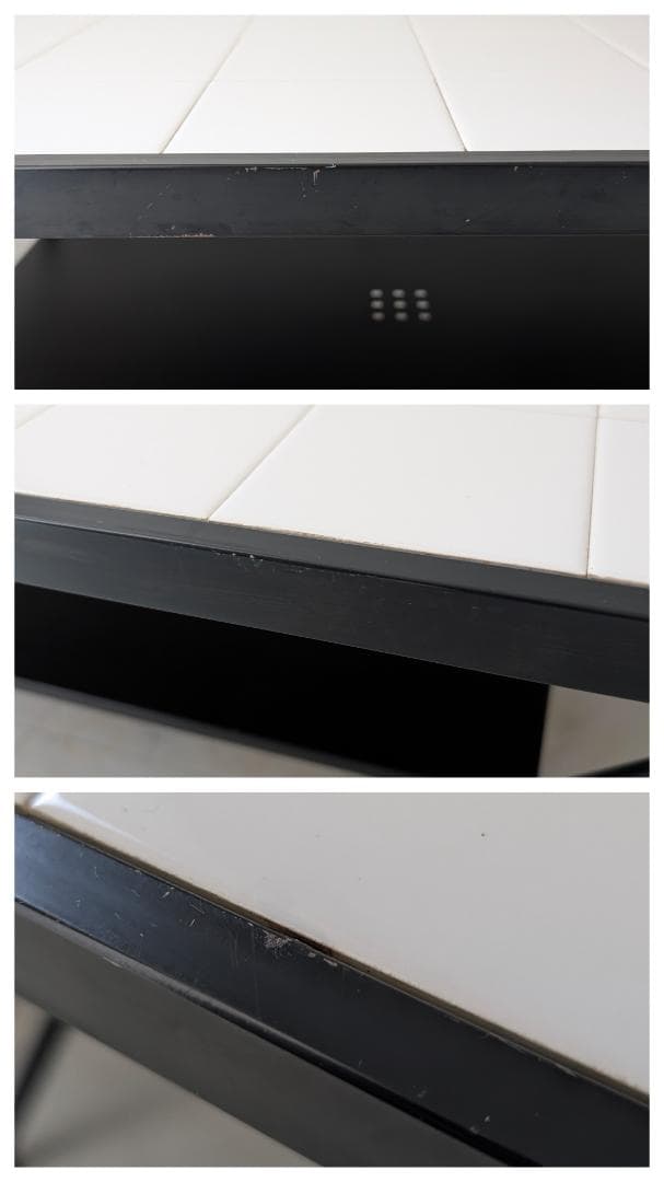 アイアンフレーム タイル テーブル 白 90s ビンテージ ミッドセンチュリー