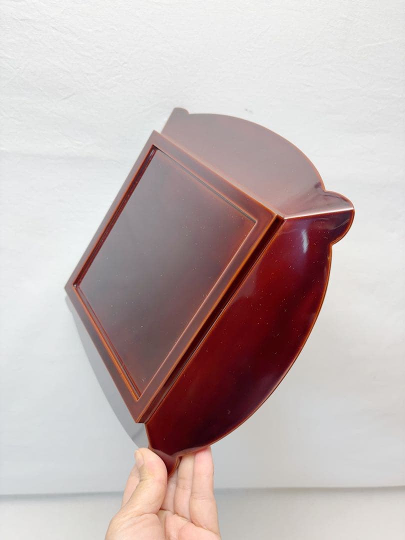 未使用 茶道具 木製溜塗 七宝盆 胡麻竹張り 鵬雲斎好写 菓子器