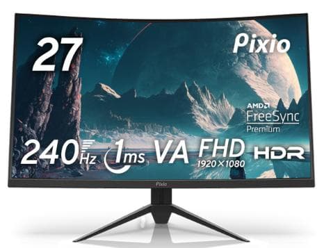 Pixio PXC279 湾曲ゲーミングモニター 27型 240Hz