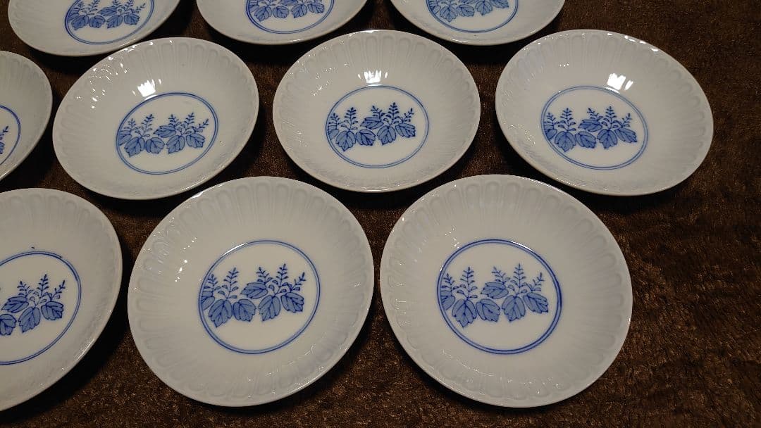 古伊万里　伊万里　染付　豆皿　菓子皿　桐紋　１０客