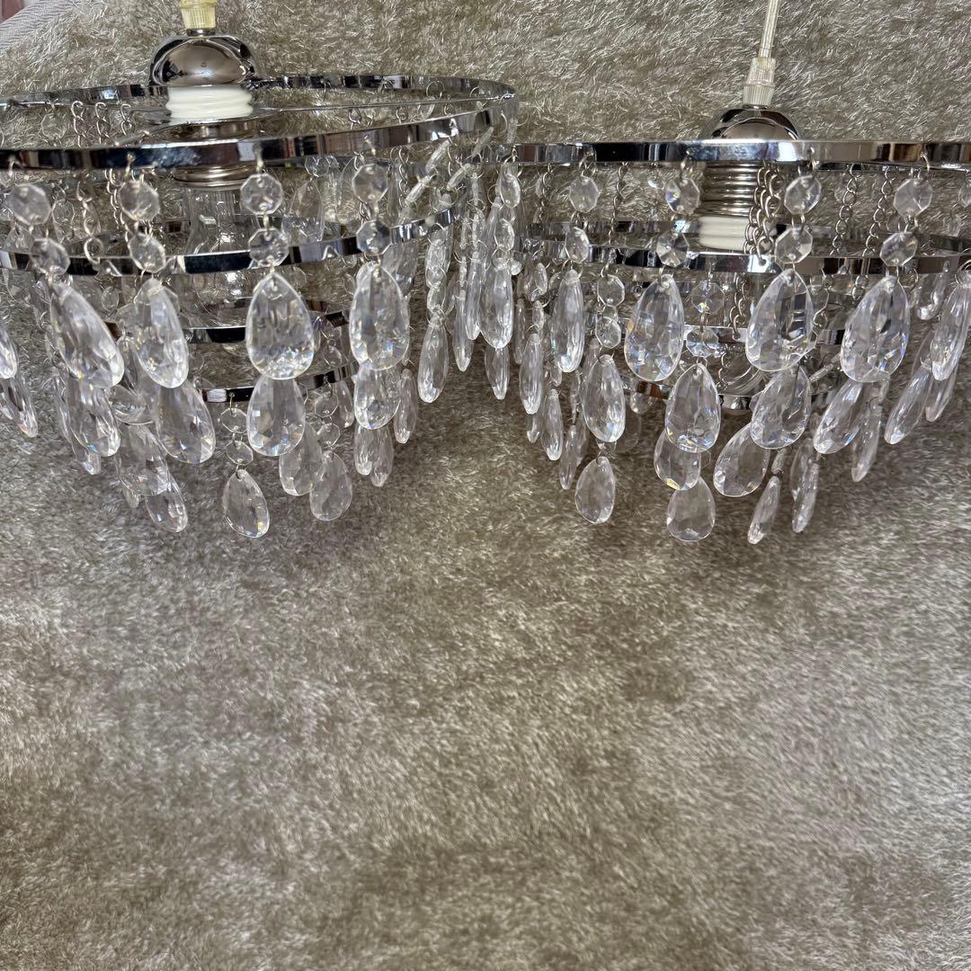 ディクラッセ　シャンデリア　2灯セット　クリスタルビーズ