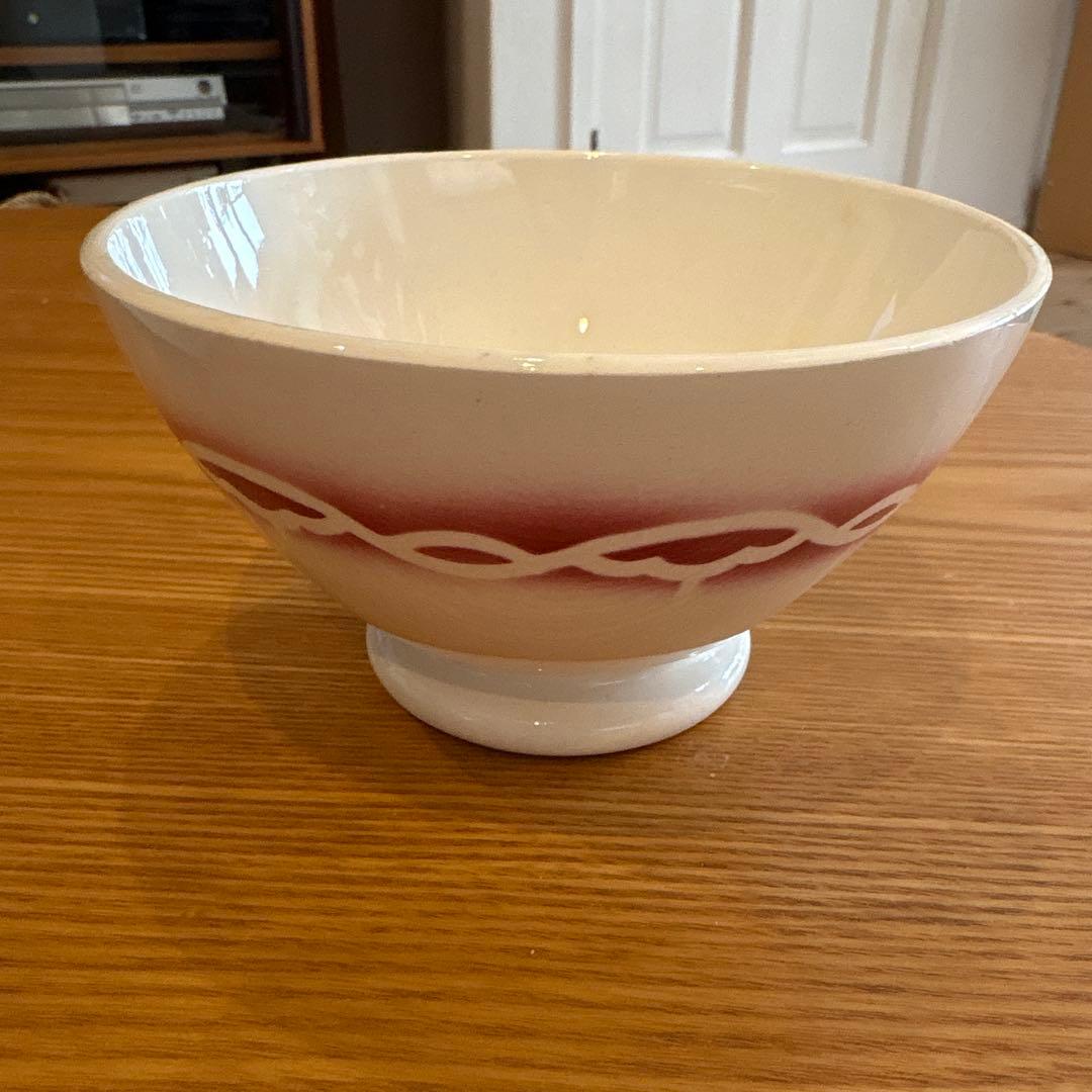 ディゴワンDigoin フランスアンティーク/カフェオレボール 赤 ローズ