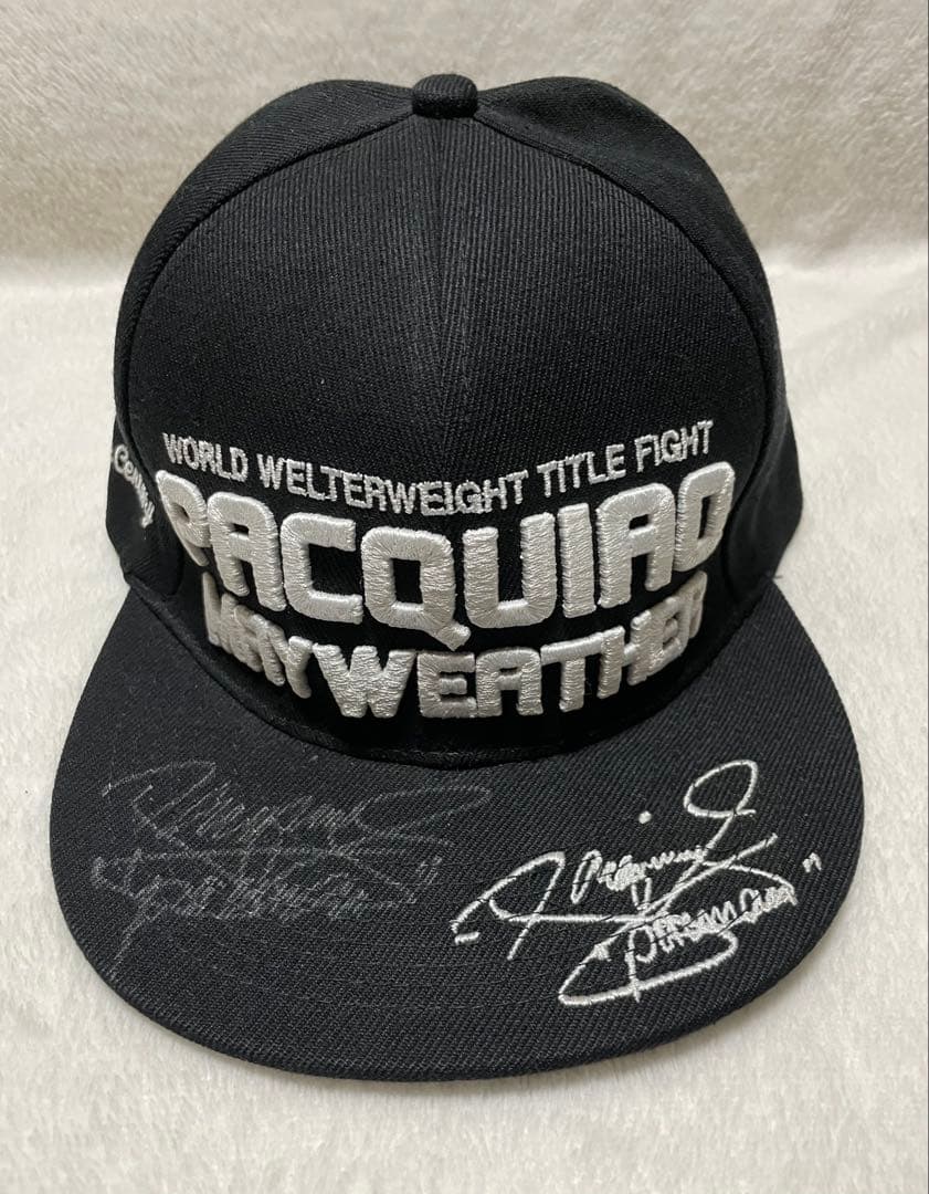パッキャオVSメイウェザー世紀の一戦記念キャップパッキャオ直筆サイン入り