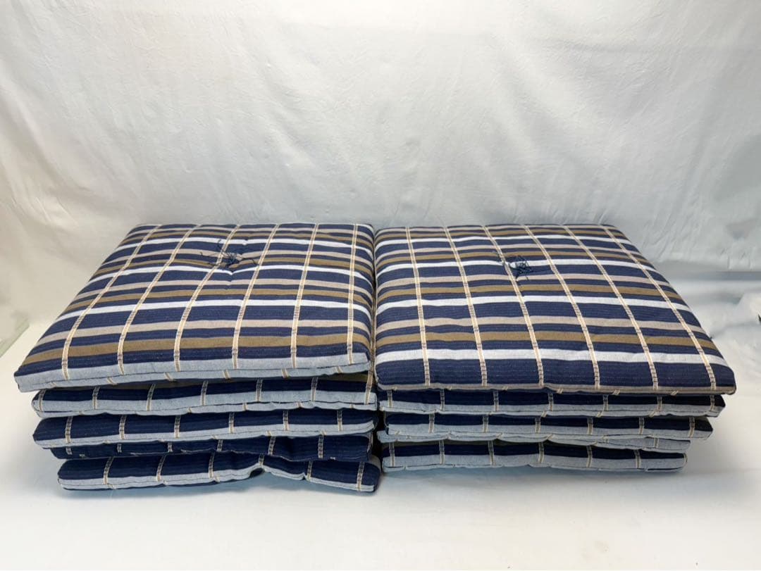 未使用 茶道具 茶席用 和調柄 吉野格子 手作り 座布団 10枚組 敷物 紙箱