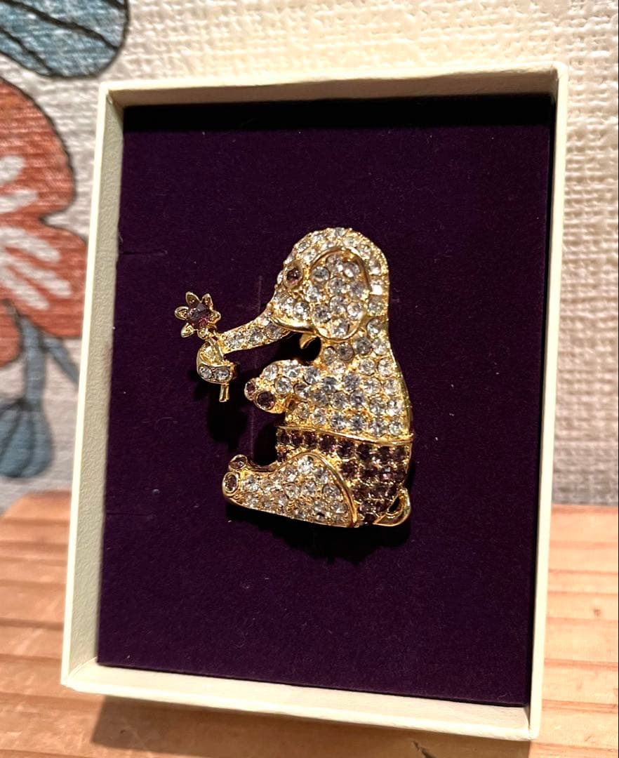 【Napier】ネイピア 年代不明 エレファント 象 ヴィンテージパヴェブローチ