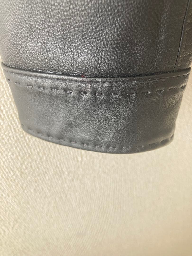 Men's Bigi ブラックレザーシングルライダースジャケット