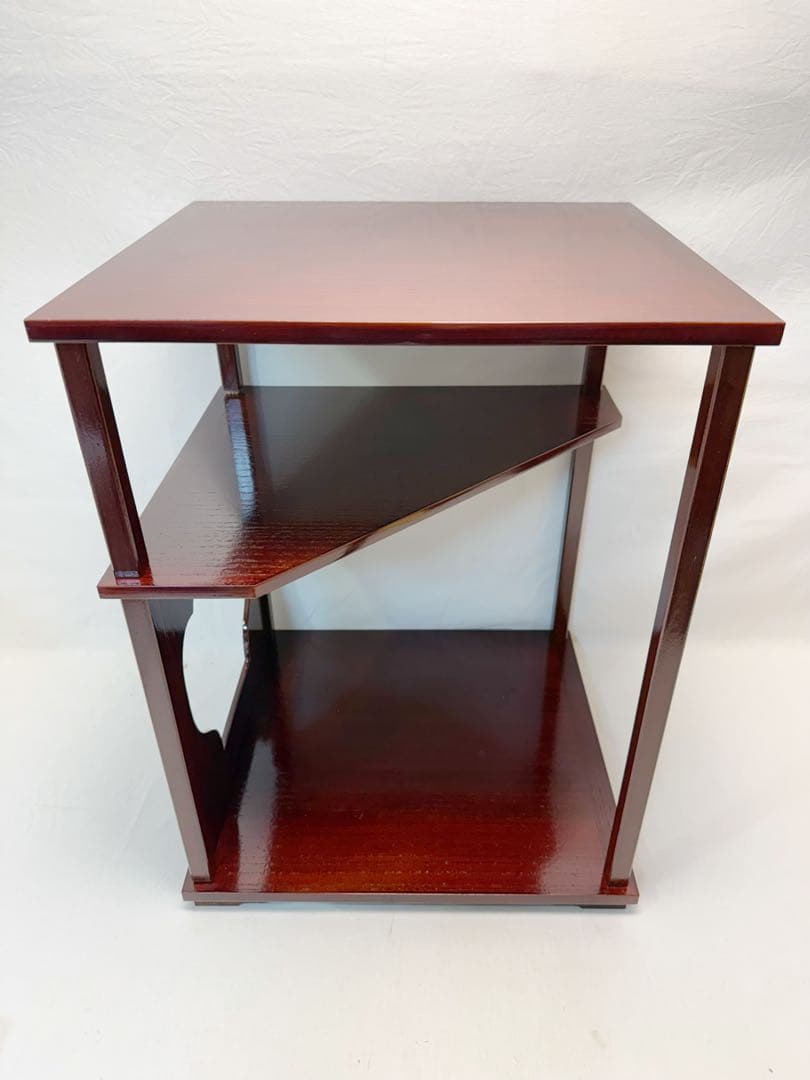 未使用 茶道具 江戸指物師 渡辺可映作 仙翁棚溜塗 田中仙翁好 ウコン布 共箱