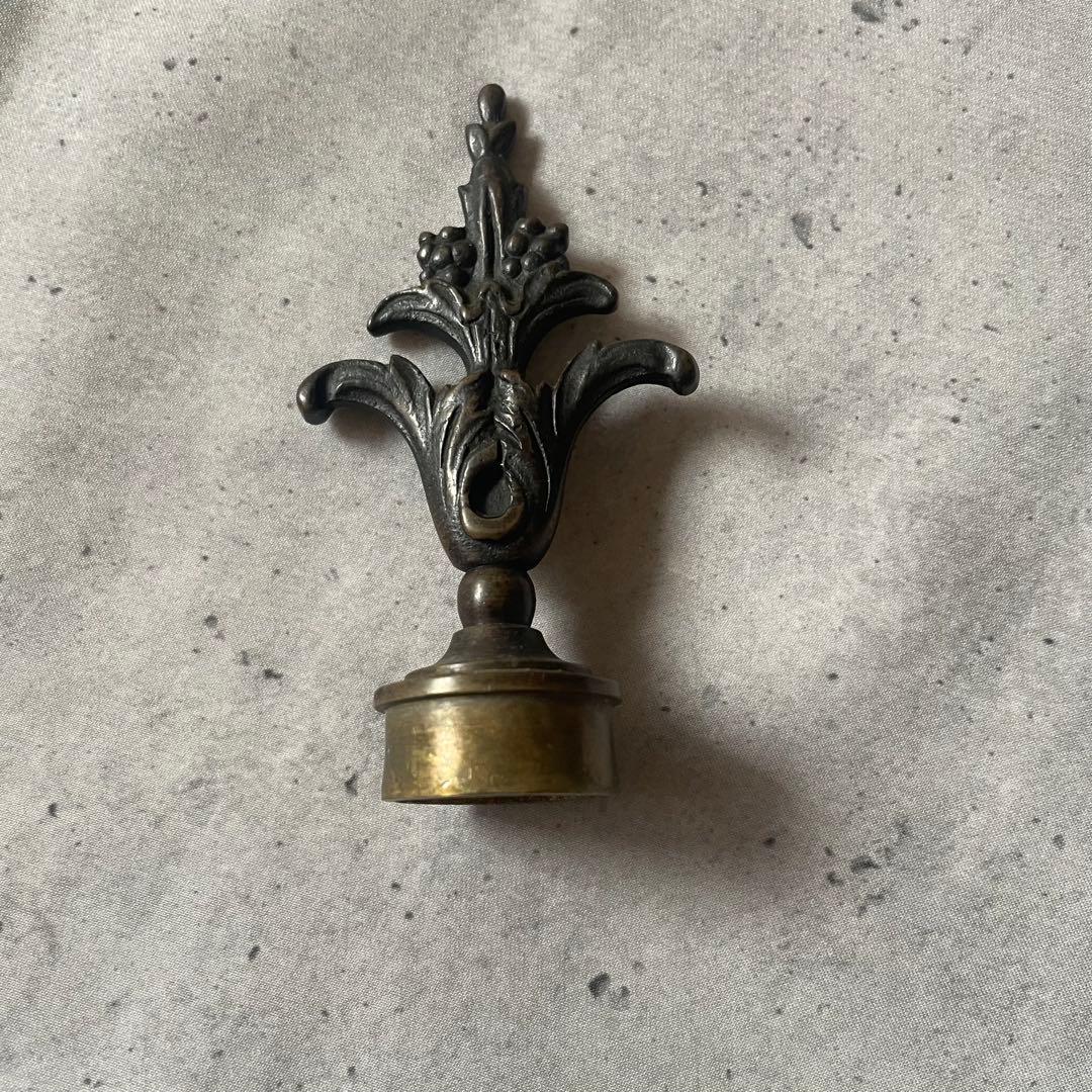 フランスアンティーク♪装飾刻印 キャンドルスタンド 3灯金属製