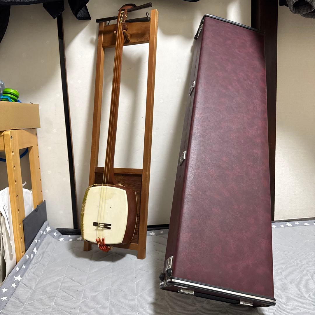 三味線　飾り棚　収納ケース　細棹