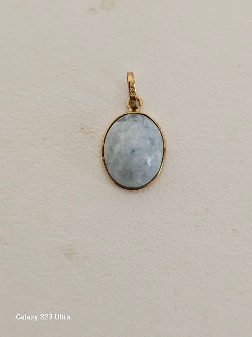 K１８糸魚川青翡翠８x１０mmペンダント