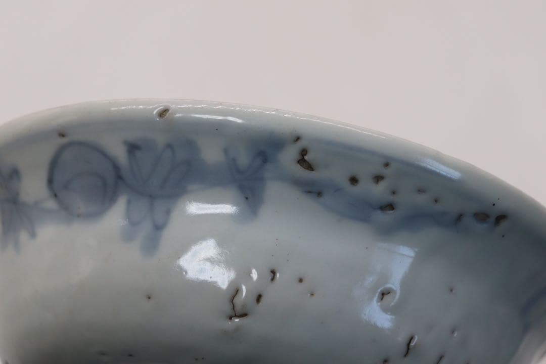 中国　明時代　染付　鳳凰牡丹紋お碗　アンティーク　送料込み250105