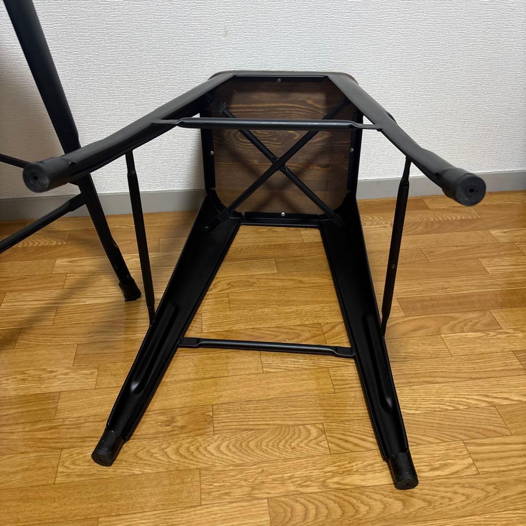 木製スツール2脚セット