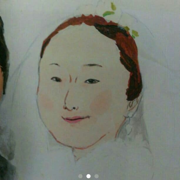 ♥物語あるウェルカムボード、ギフト★似顔絵　肖像画//絵画タイプ

♥