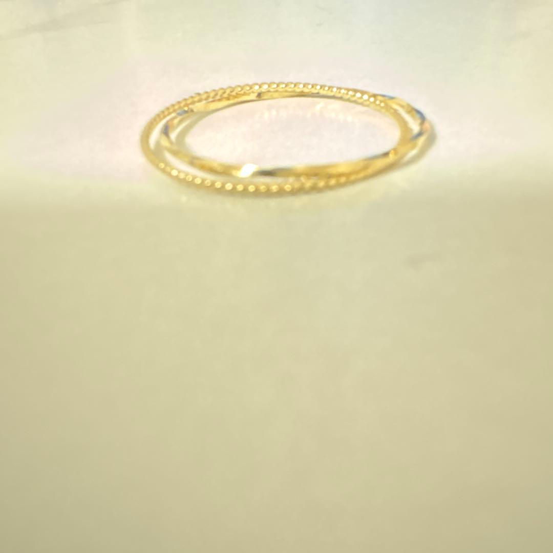 K18YG ゴールドリング 2連　スパイラル