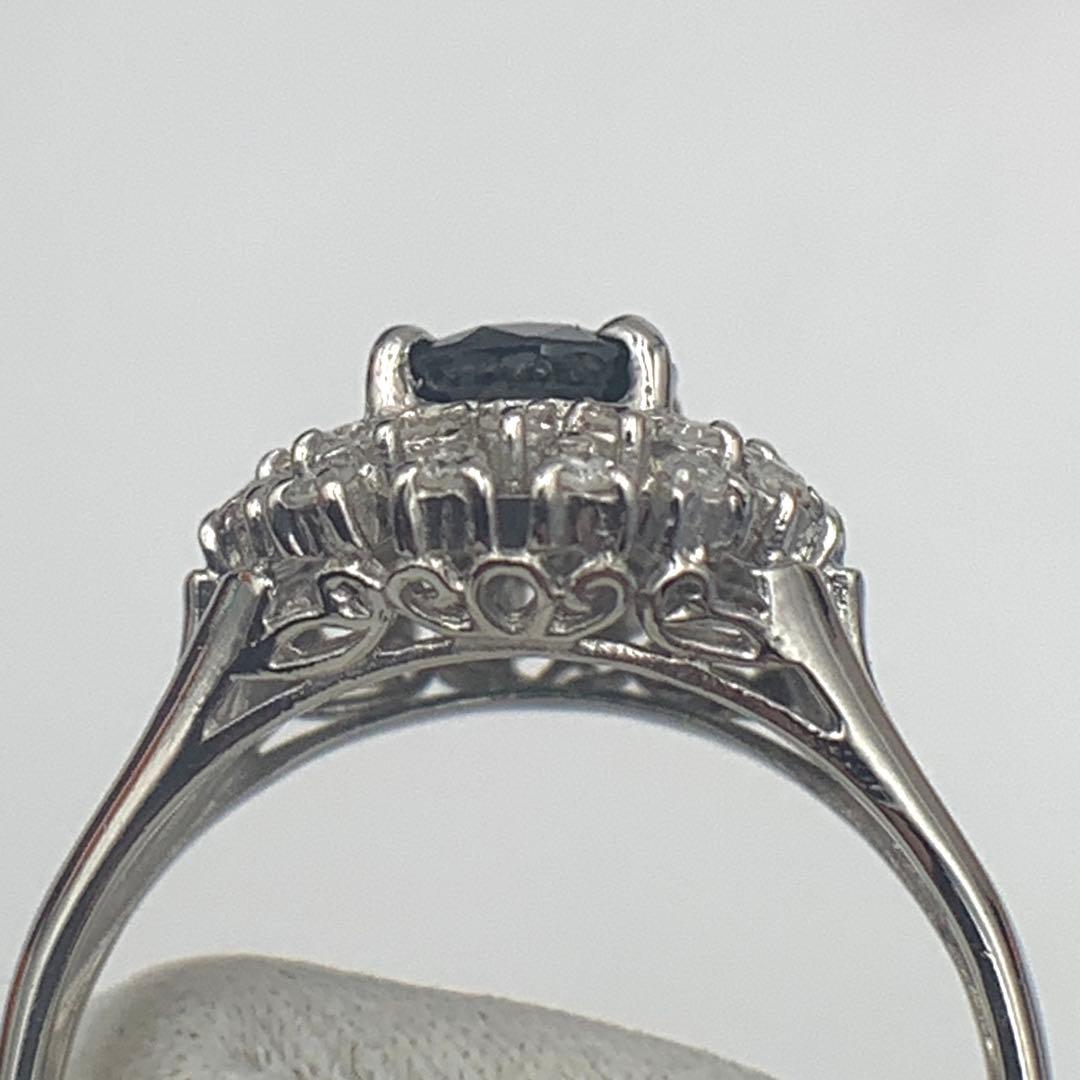 天然サファイアダイアリング 1.01ct/0.20ct PT900 10号