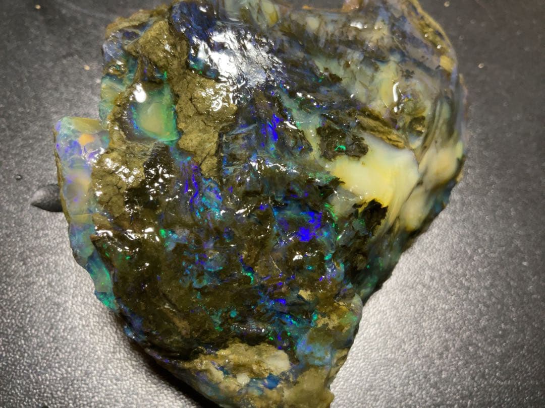 特大 【800CT】 エチオピア カーボン　オパール 原石 青　鉱物標本