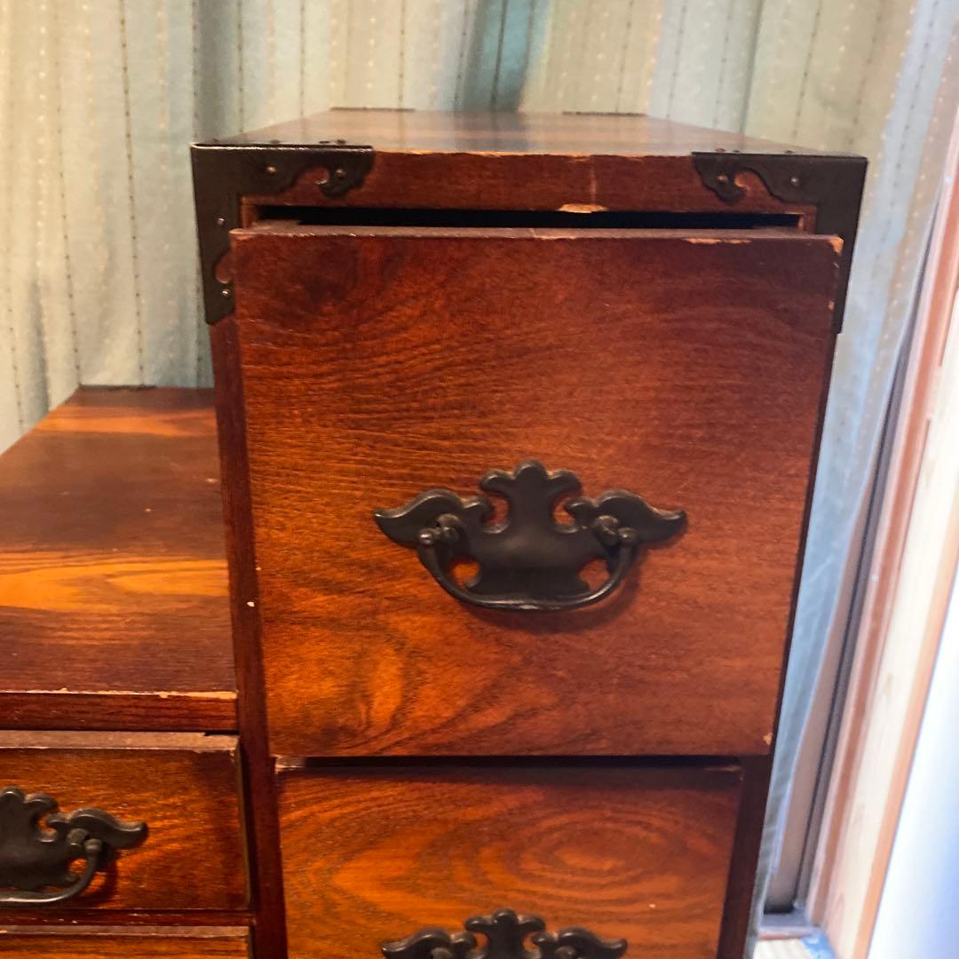 木製階段状引き出しタンス