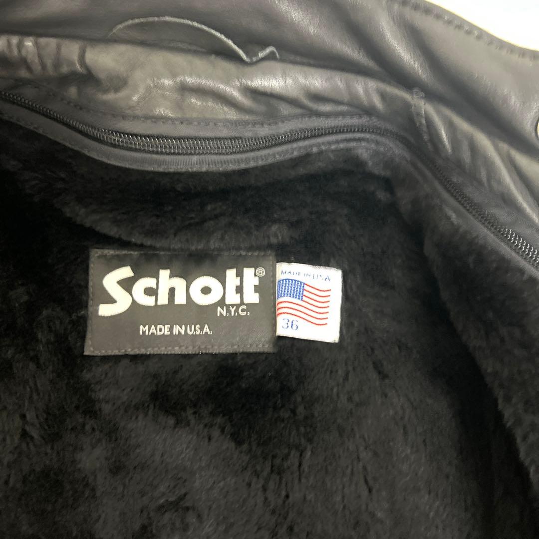 【極美品】Schott レザー ジャケット 141　サイズ36　 ライナー付き