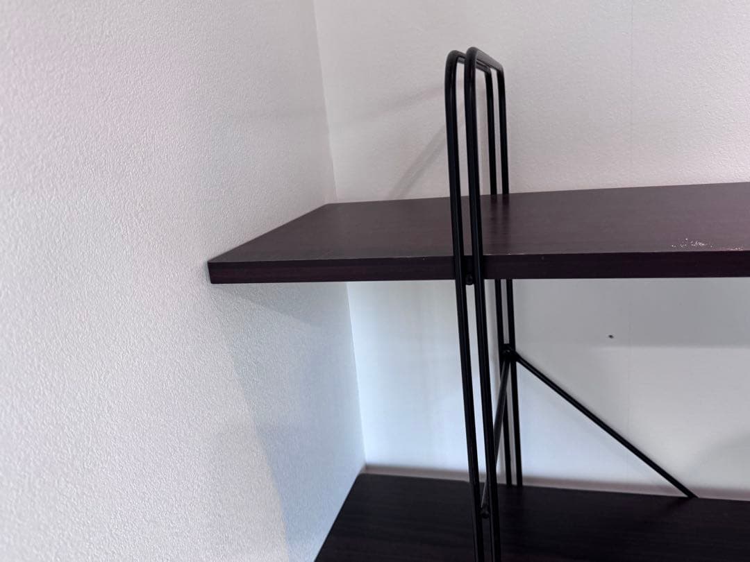 6*6様 ウォルナット アイアンラック 4段シェルフ 幅約120cm×高さ約13